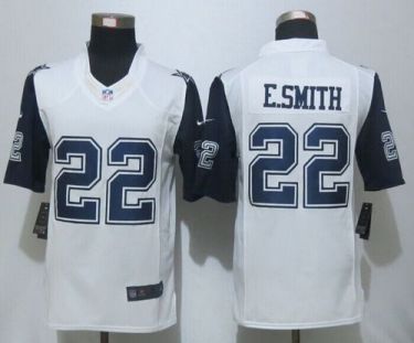 Nike Dallas Cowboys #22 Emmitt Smith White Men's Stitched NFL Limited Rush Jersey