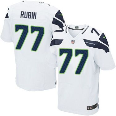 Nike Seattle Seahawks #77 Ahtyba Rubin White Color Men's Stitched NFL Elite Jersey