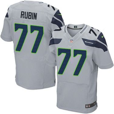 Nike Seattle Seahawks #77 Ahtyba Rubin Grey Alternate Men's Stitched NFL Elite Jersey