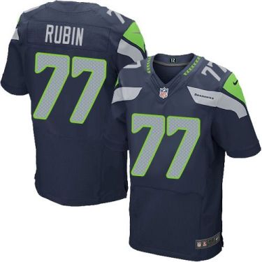 Nike Seattle Seahawks #77 Ahtyba Rubin Steel Blue Team Color Men's Stitched NFL Elite Jersey