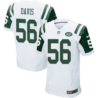 Nike New York Jets #56 Demario Davis White Men's Stitched NFL Elite Jersey