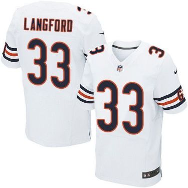 Nike Chicago Bears #33 Jeremy Langford White Men's Stitched NFL Elite Jersey