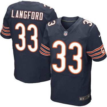 Nike Chicago Bears #33 Jeremy Langford Navy Blue Team Color Men's Stitched NFL Elite Jersey