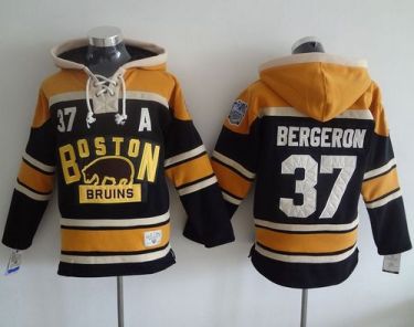 Boston Bruins #37 Patrice Bergeron Black 2016 Winter Classic Hoodie Stitched NHL Jersey