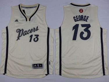 Indiana Pacers #13 Paul George Cream 2015-2016 Christmas Day Stitched NBA Jersey