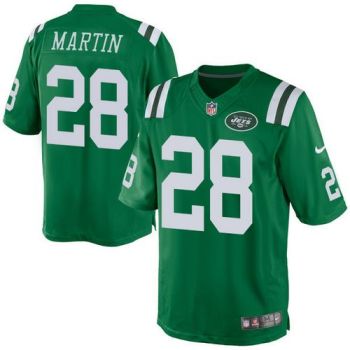 Nike New York Jets #28 Curtis Martin Green Men's Stitched NFL Rush Jersey