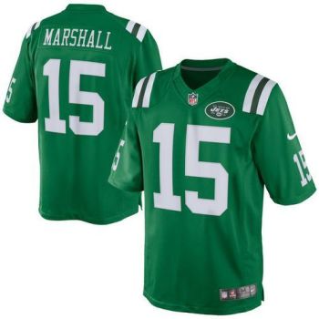 Youth Nike New York Jets #15 Brandon Marshall Green Stitched NFL Elite Rush Jersey