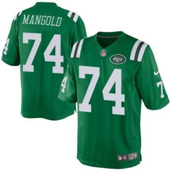 Youth Nike New York Jets #74 Nick Mangold Green Stitched NFL Elite Rush Jersey