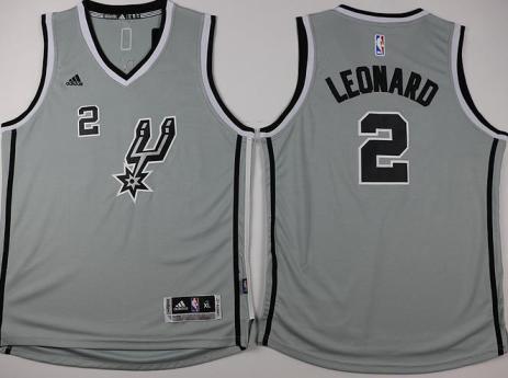 Youth San Antonio Spurs #2 Kawhi Leonard Grey NBA Jerseys