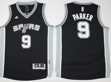 Youth San Antonio Spurs 9# Tony Parker Black NBA Jerseys