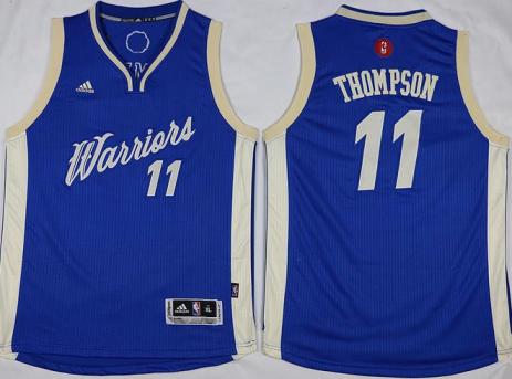Youth Golden State Warriors #11 Klay Thompson Blue 2015-2016 Christmas Day Stitched NBA Jersey
