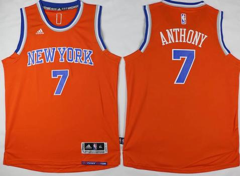 Youth New York Knicks 7 Carmelo Anthony Orange Revolution 30 Swingman NBA Jerseys