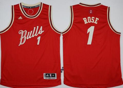 Youth Chicago Bulls #1 Derrick Rose Red 2015-2016 Christmas Day Stitched NBA Jersey