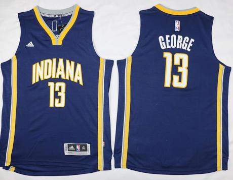 Youth Indiana Pacers #13 Paul George Navy Blue Stitched NBA Jersey
