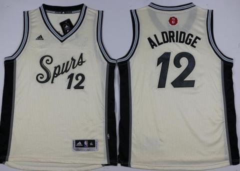 Youth San Antonio Spurs #12 LaMarcus Aldridge Cream 2015-2016 Christmas Day Stitched NBA Jersey