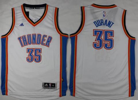 Youth Oklahoma City Thunder 35 Kevin Durant White Revolution 30 Swingman NBA Jersey