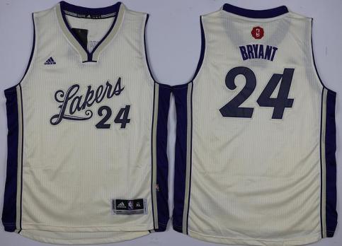 Youth Los Angeles Lakers #24 Kobe Bryant White 2015-2016 Christmas Day Stitched NBA Jersey