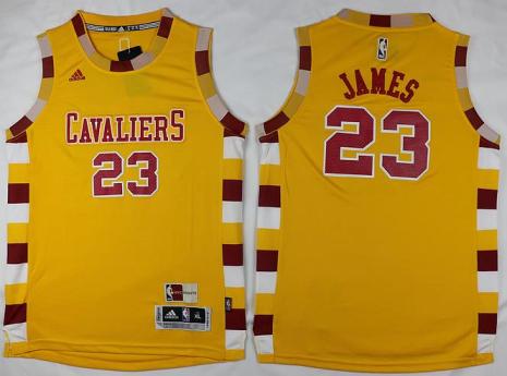 Youth Cleveland Cavaliers #23 LeBron James Yellow Throwback Stitched NBA Jersey