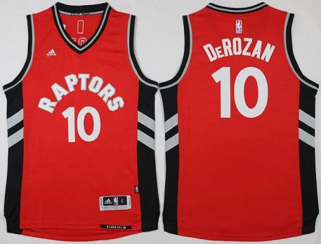 Toronto Raptors #10 DeMar DeRozan Red Gold Stitched NBA Jersey