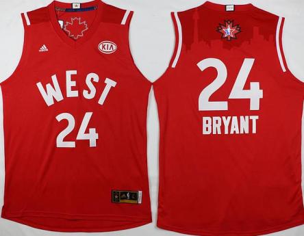 2016 NBA All-Star Western Conference Los Angeles Lakers #24 Kobe Bryant Red Red Stitched NBA Jersey