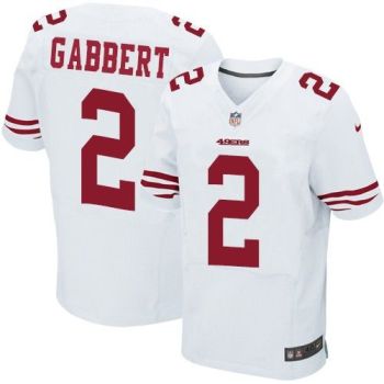 Nike San Francisco 49ers #2 Blaine Gabbert White Men's Stitched NFL Elite Jersey