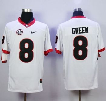 Bulldogs #8 A.J. Green White Limited Stitched NCAA Jersey