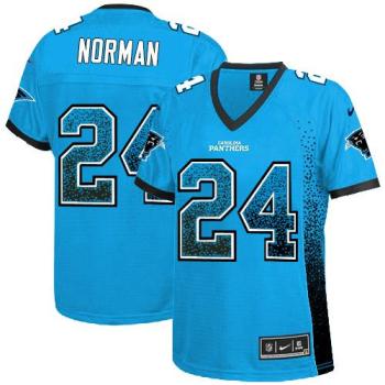 Women's Nike Panthers #24 Josh Norman Blue Alternate Stitched NFL Elite Drift Fashion Jersey