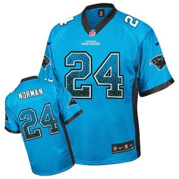 Nike Panthers #24 Josh Norman Blue Alternate Men's Stitched NFL Elite Drift Fashion Jersey