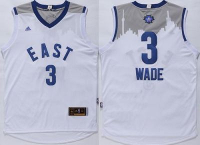 Heat #3 Dwyane Wade White 2016 All Star Stitched NBA Jersey