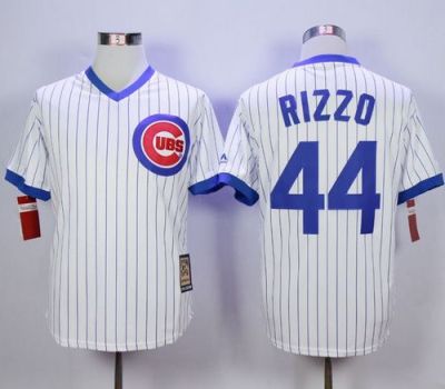 Cubs #44 Anthony Rizzo White Strip Home Cooperstown Stitched MLB Jersey Cubs #44 Anthony Rizzo White Strip Home Cooperstown Stitched MLB Jersey