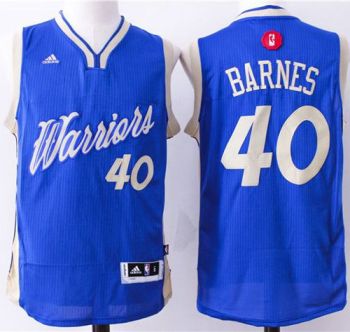 Golden State Warriors #40 Harrison Barnes Blue 2015-2016 Christmas Day Stitched NBA Jersey