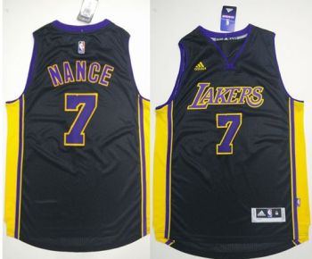 Los Angeles Lakers #7 Larry Nance Black(Purple NO.) Stitched NBA Jersey
