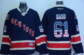 New York Rangers #61 Rick Nash Navy Blue USA Flag Fashion Stitched NHL Jersey