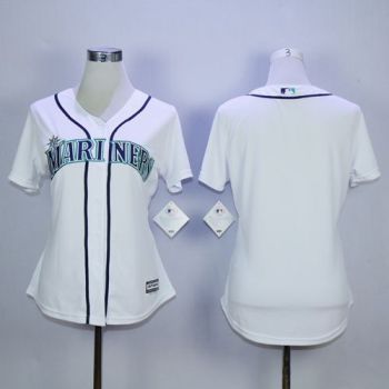 Women's Mariners Blank White Fashion Stitched Baseball Jersey