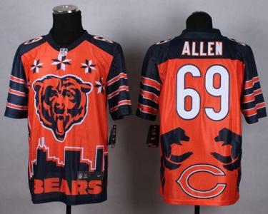 Nike Chicago Bears #69 Jared Allen Orange Men's Stitched NFL Elite Noble Fashion Jersey