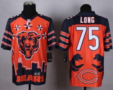 Nike Chicago Bears #75 Kyle Long Orange Men's Stitched NFL Elite Noble Fashion Jersey