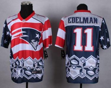 Nike New England Patriots #11 Julian Edelman Navy Blue Men's Stitched NFL Elite Noble Fashion Jersey