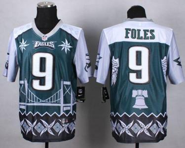 Nike Philadelphia Eagles #9 Nick Foles Midnight Green Men's Stitched NFL Elite Noble Fashion Jersey