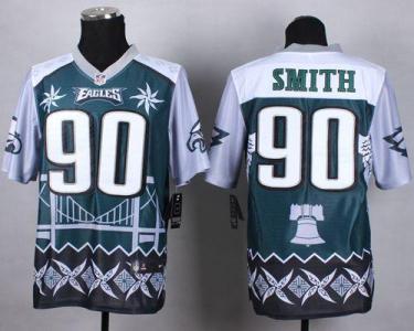 Nike Philadelphia Eagles #90 Marcus Smith Midnight Green Men's Stitched NFL Elite Noble Fashion Jersey