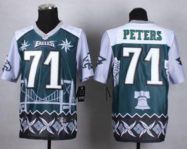 Nike Philadelphia Eagles #71 Jason Peters Midnight Green Men's Stitched NFL Elite Noble Fashion Jersey