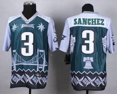 Nike Philadelphia Eagles #3 Mark Sanchez Midnight Green Men's Stitched NFL Elite Noble Fashion Jersey