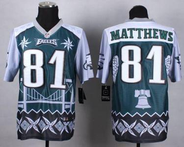 Nike Philadelphia Eagles #81 Jordan Matthews Midnight Green Men's Stitched NFL Elite Noble Fashion Jersey