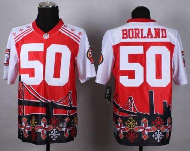 Nike San Francisco 49ers #50 Chris Borland Red Men's Stitched NFL Elite Noble Fashion Jersey