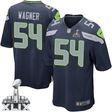 Nike Seattle Seahawks #54 Bobby Wagner Steel Blue Team Color Super Bowl XLIX Men's Stitched NFL Game Jersey