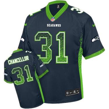 Nike Seattle Seahawks #31 Kam Chancellor Steel Blue Team Color Men's Stitched NFL Elite Drift Fashion Jersey