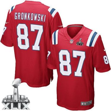 Nike New England Patriots #87 Rob Gronkowski Red Alternate Super Bowl XLIX Men's Stitched NFL Game Jersey