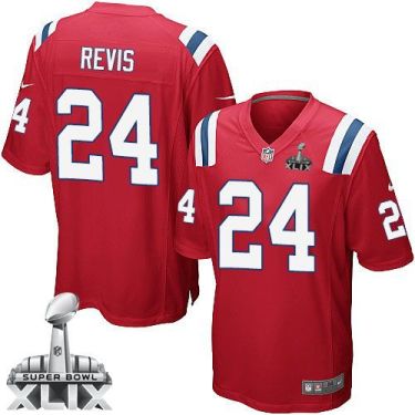 Nike New England Patriots #24 Darrelle Revis Red Alternate Super Bowl XLIX Men's Stitched NFL Game Jersey
