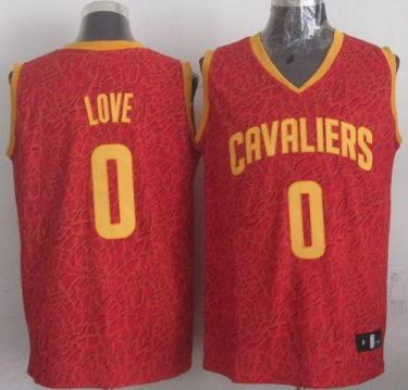 Cleveland Cavaliers #0 Kevin Love Red Crazy Light Stitched NBA Jersey