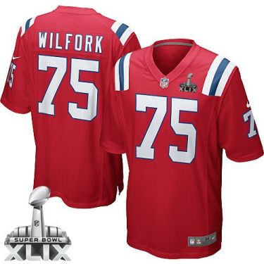 Youth Nike New England Patriots #75 Vince Wilfork Red Alternate Super Bowl XLIX Stitched NFL Jersey
