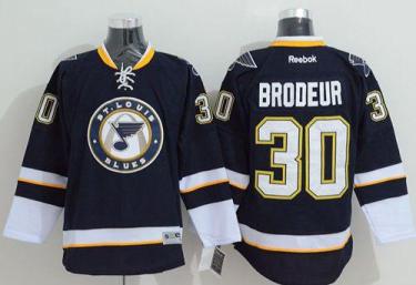 St. Louis Blues #30 Martin Brodeur Navy Blue Third Stitched NHL Jersey